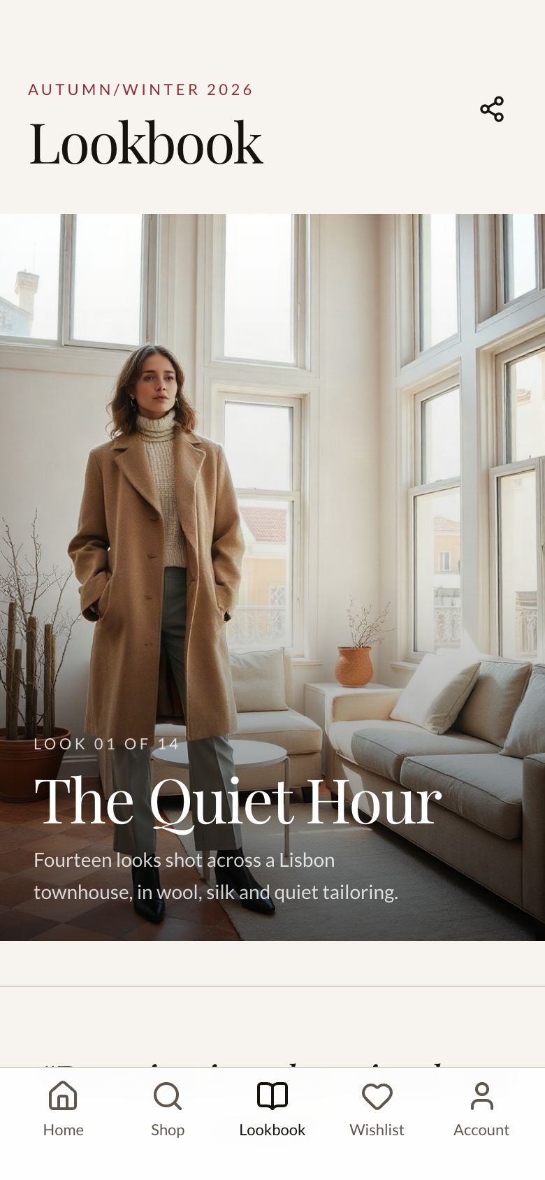 Maison Aurelle Lookbook screen