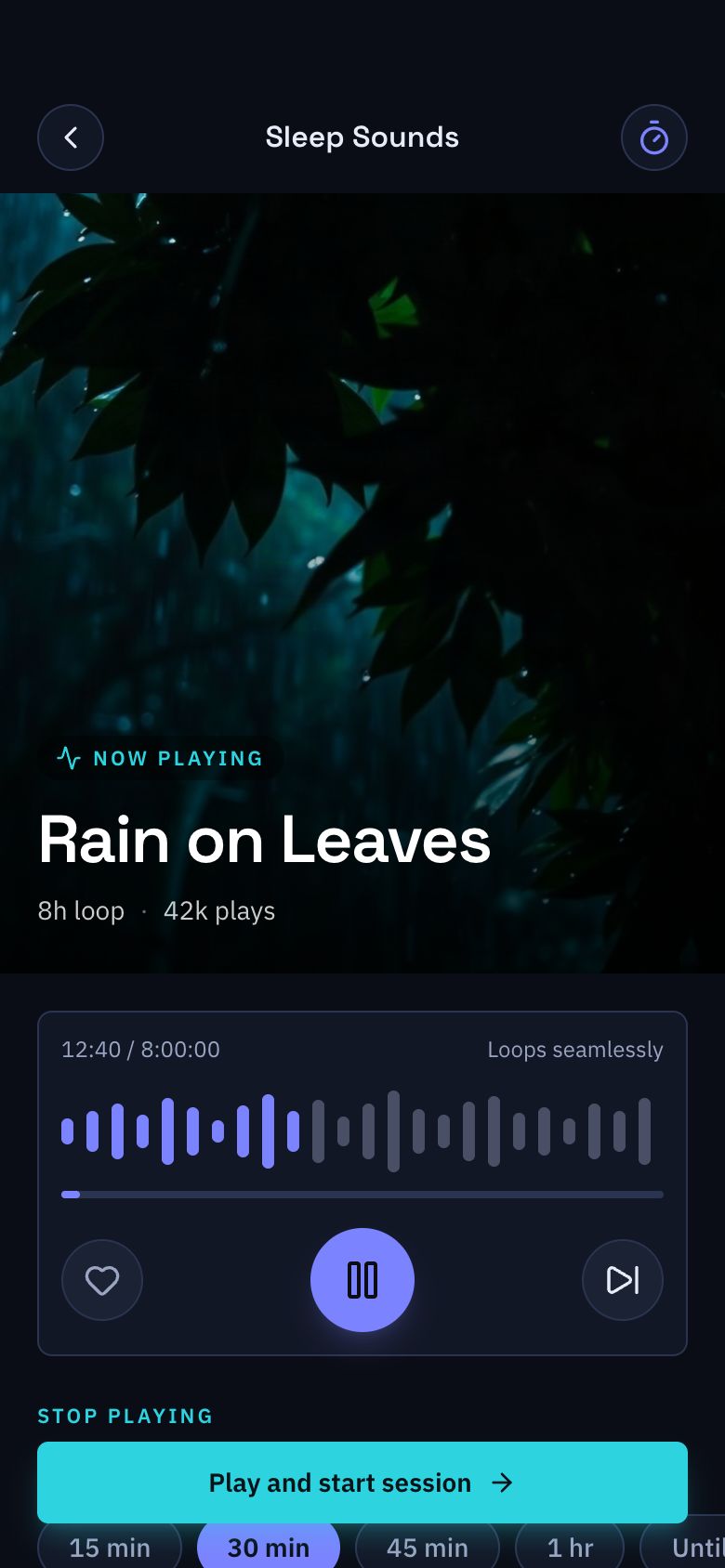 Somnia Sleep Sounds screen
